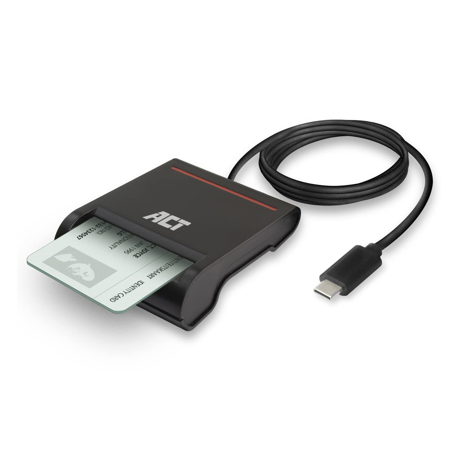 ACT Czytnik kart eID Belgium, czytnik kart USB C, nie nadaje się do aplikacji 2, Power LED Status- AC6020