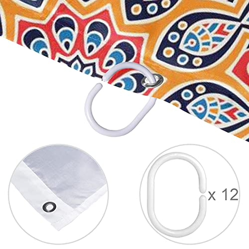 Rideau de douche mandala sans couture imperméable au textile durable