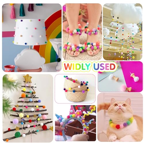 TOAOB 50pcs Craft Pompoms Loisirs Creatifs Multicolore 2 cm Gros Pompons Artisanale Moelleux pour Bricolage Fournitures Décorations Couture Guirlandes Franges Projets et Artisanat – vue 7
