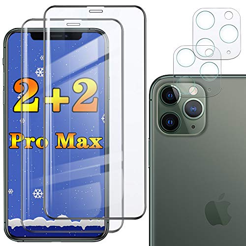 2-Pack iphone11 promax Screen Protector and Camera Lens Compatible with Apple iPhone 11 Pro max 2019 Protective Glass IP 11max iph 11ProMax 11max max lphone Glas Tempered Film HD 9H 6.5 InchÂ 