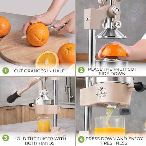 Image of Zulay Kitchen Cast Iron Juicer - Heavy Duty Manual Juicer with Detachable Strainers for Easy Cleaning, Orange Juice Press for Citrus Fruits, Perfect for Bartenders, Juice Lovers & Health Enthusiasts