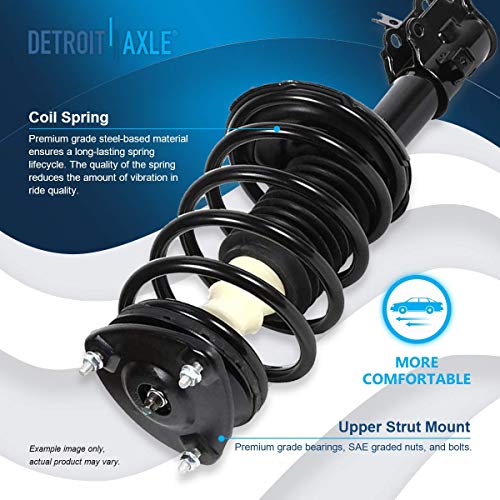 Image of Detroit Axle - Front 6pc Struts Shocks Kit for 2006-2011 Hyundai Accent Kia Rio Complete 2 Struts with Coil Spring 2 Sway Bar Links 2 Rear Shock Absorbers 2007 2008 2009 2010 Replacement Ready Strut
