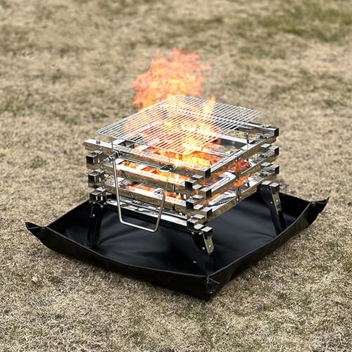 Alfombrilla para hoguera de silicona ignífuga y protector de calor 8