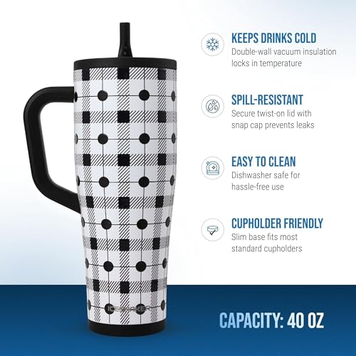 Image of Ice Shaker 40 oz Tumbler with Handle and Straw | 40oz Check Me | Cold for 30+ Hours | 2-in-1 Tumbler Shaker Bottle | Odor-Free 40 ounce Bottle for Water, Protein Shakes, Smoothies, Cocktails