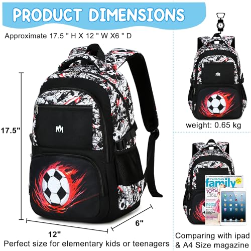 Bluboon Kids Backpack Boys Camo Bookbag Teens Elementary School Bag Daypack Travel Back Pack Middle school (Black White and Red Graffiti)2