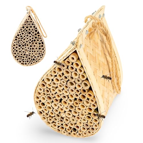 Made Easy Kit Bienenhaus - Lockt Maurer- & Blattschneiderbienen an - Natürlicher Bambus-Bestäuber-Lebensraum mit Juteseil - Hotel für Garten & Hinterhof - Umweltfreundlicher Insektenschutz Made Easy Kit Bienenhaus - Lockt Maurer- & Blattschneiderbienen an - Natürlicher Bambus-Bestäuber-Lebensraum mit Juteseil - Hotel für Garten & Hinterhof - Umweltfreundlicher Insektenschutz