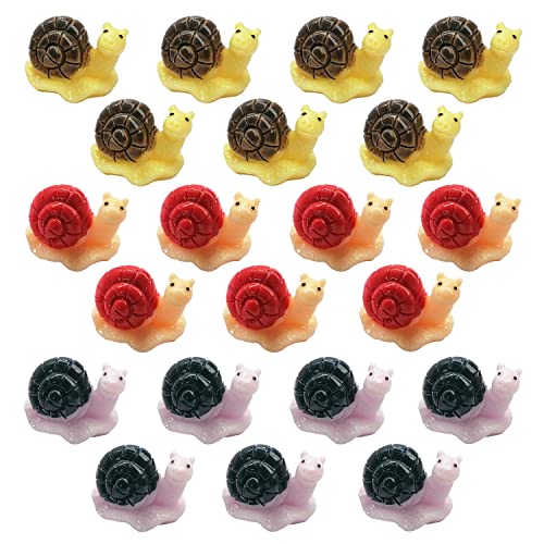 resin animals miniature - JKanruh 21 Pcs Mini Animals Miniature Resin Snail,Mini Snail Figurines,Fairy Garden Snail Miniature Moss Landscape Ornaments for Outdoor Decoration,Home Décor,Cake Decoration,DIY Crafts