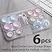 ofone Clear Contact Lens Case 6 Pack, Portable Contact Cases Kit with Lens Remover Tool Tweezers Solution Bottle, Contacts Lenses Storage Container for Traveling (Transparent)