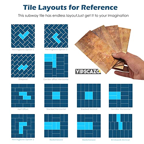Yipscazo 100 Pcs Peel And Stick Backsplash Pvc Copper Wall Tile Stick On Backsplash Tile For Kitchen Bathroom, Laundry Room, Camper, Fireplace (2.95" X 5.90", Brick) #TOP4