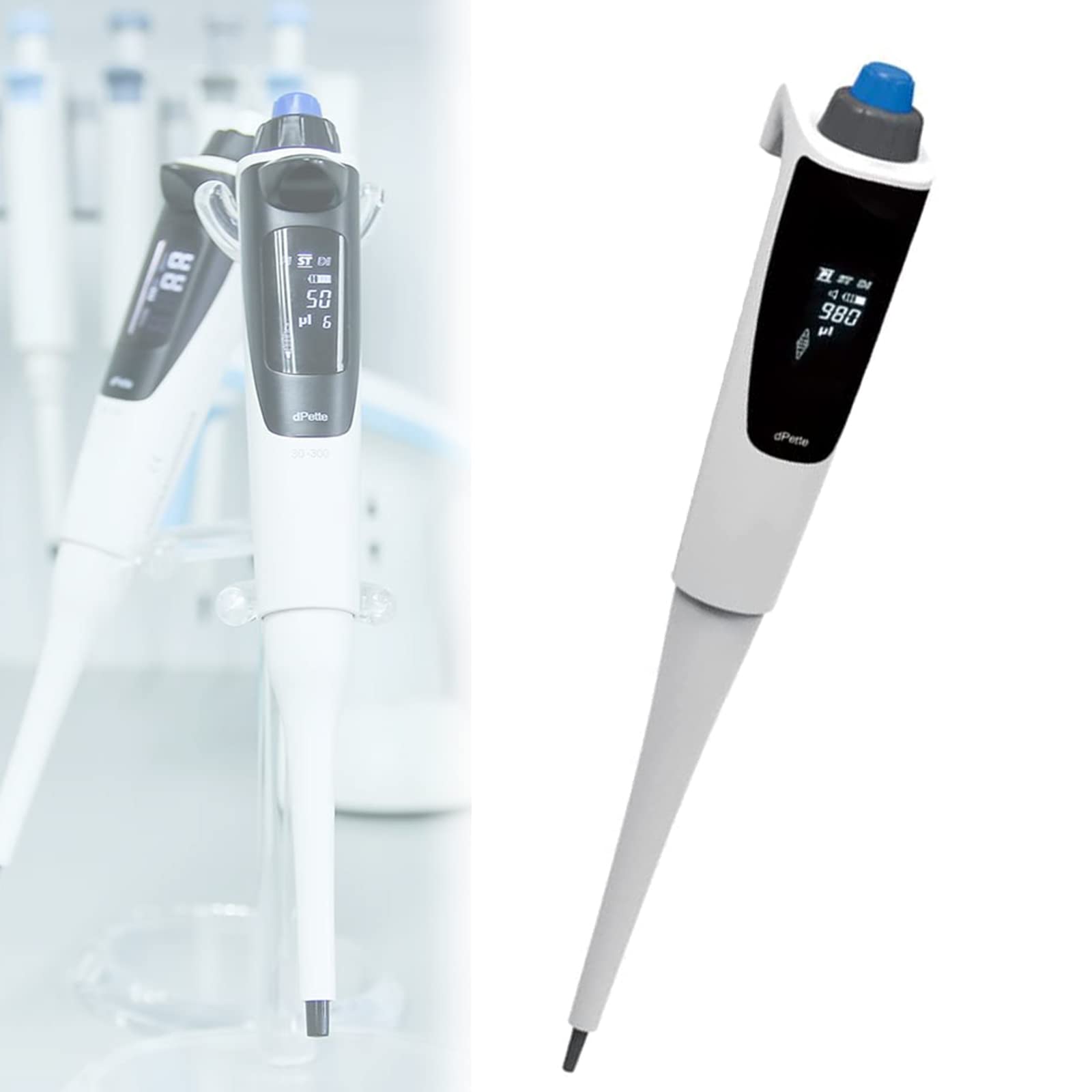 Pipetta Elettronica USB, pipetta monocanale da 100-1000μL con LCD e calibrazione Automatica, velocità di aspirazione e Scarico Regolabile per Chimica e Ricerca scientifica