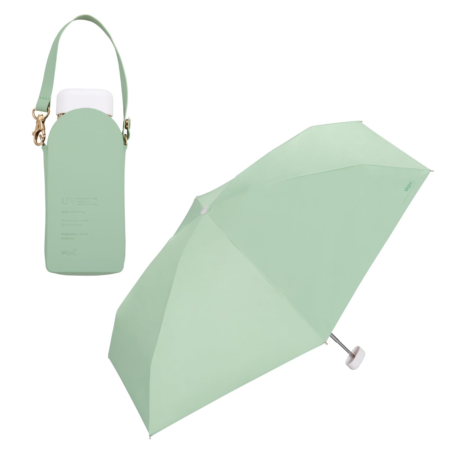 Wpc. Parasol Shade Crossbody Tiny Shields sun 100% protection from UV rays Shields heat Good for rain or shine Foldable parasol Commute to work Commute to school Travel Stylish Cute Female Women 801