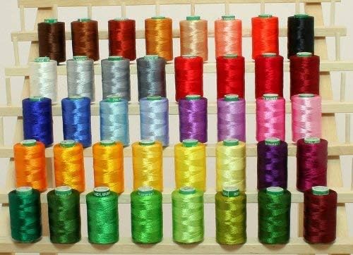 40 Vibrant Colors Embroidery Thread Set Compatible with Brother Babylock Janome Singer Pfaff Embroidery Machines