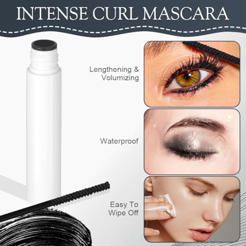 Volume Color Mascara, Black Silk Fiber Eyelash Mascara with Soft Mascara Brush, No Clumping & No Smudging & No Flaking Curling Mascara, Long-Lasting Waterproof Eyelash Mascara with False Lash Effect - Image 6