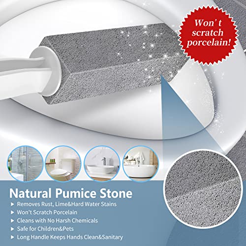 Laiyeoy Toilet Bowl Cleaner Pumice Stone -Hard Water Stain Remover With Ergonomic Handle, Powerfully Removes Toilet Bowl Rings，Rust &Lime，Ideal For Toilet Brush/Bbq Grills/Sink/Pool/Bathroom【2Pack】 #TOP1