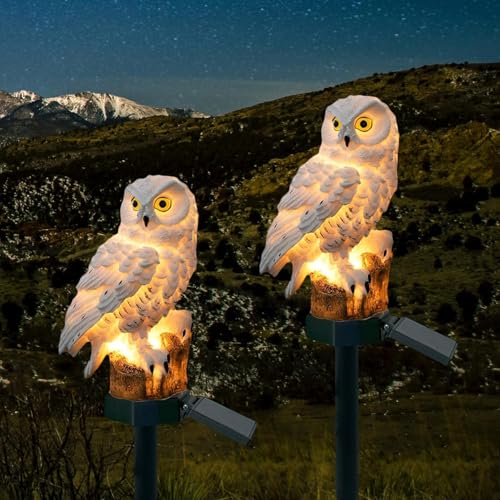 Image of CBK OWL Garden Solar Lights Outdoor OWL LED Decorative Waterproof Garden Stake Lights, Lawn Lamp Light for Garden, Balcony, Patio, Yard Landscape Lighting
