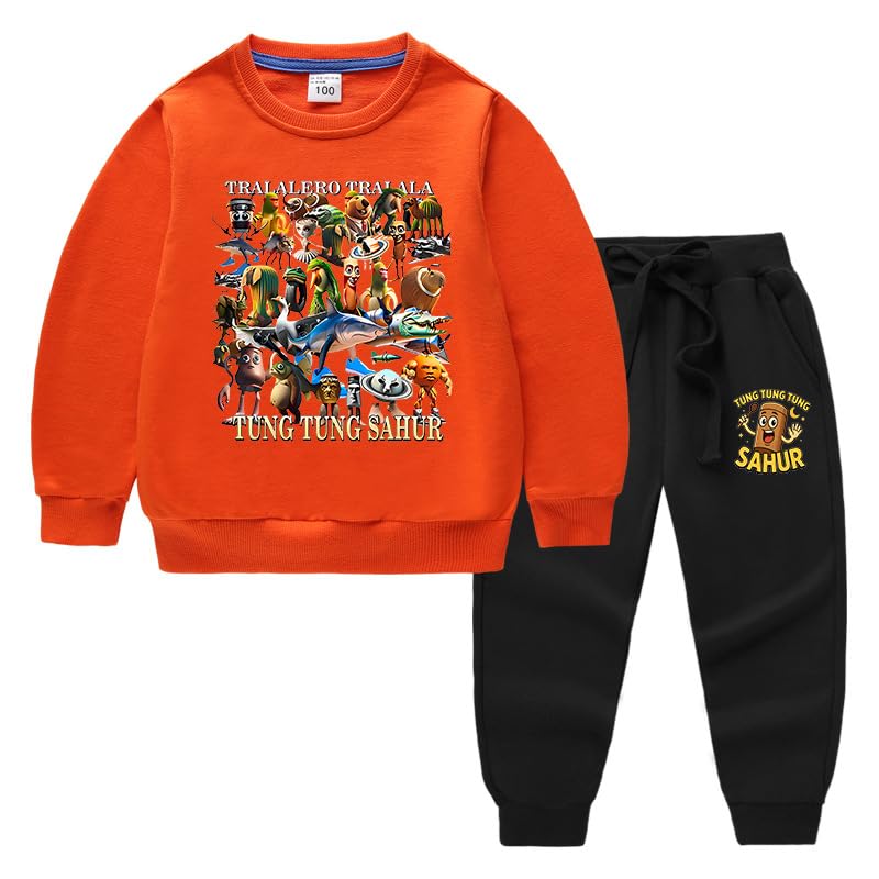 Survêtement Enfant Style Italian Brainrot - Hoodie + Pantalon En Coton - Unisexe, Tailles 90-150 - 3