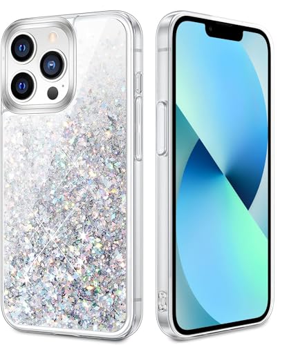 DIZORO Compatible with iPhone 15 Pro Max Case Moving Glitter Bling Sparkle Liquid for Women Girls Luxury Flowing Quicksand Clear Phone Cover 6.7 inch - Silver (B0CNSWFJGT) Amazon Price History, Amazon Price Tracker