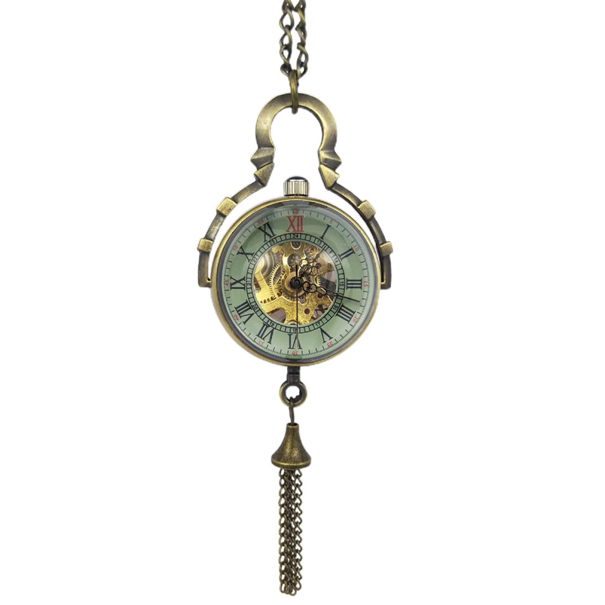 Retro Mechanische Taschenuhr Mit Kette Hohler Kugel Anhänger Aus Vintage Herren Uhr Für Arbeit Und Geschenk