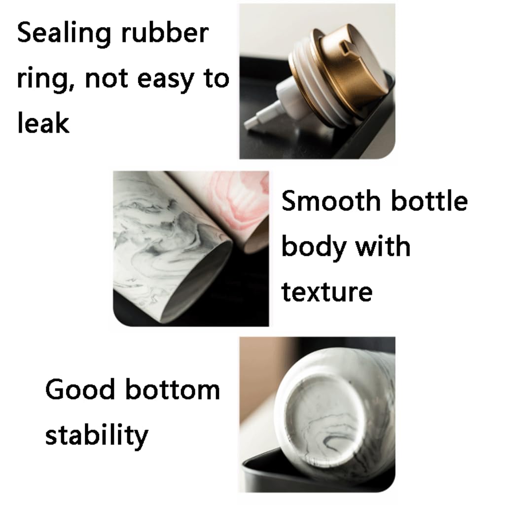 Keramiek Zeepdispenser Lotiondispensers voor op het aanrecht Handmatig Ronde Flessen Dispenser Schuimtype 380 ml (13,3 oz)