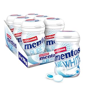 Mentos Pure White Sweet Mint Kaugummi, 6 Boxen
