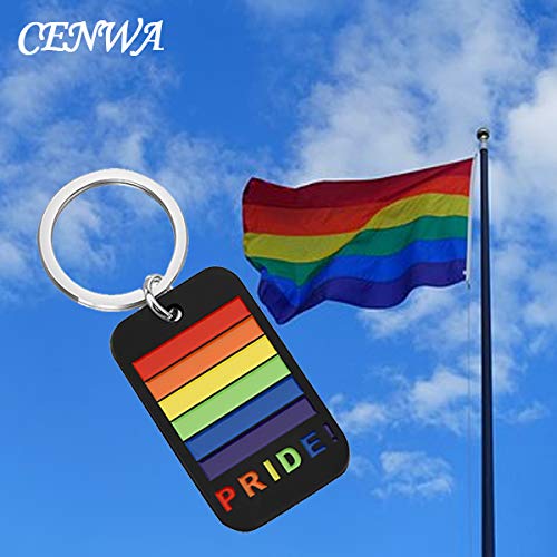 Cenwa Lgbt Gay Pride Rainbow Dog Tag Necklace Keychain Lgbt Lesbian Jewelry Gift For Men Women (Keychain) #TOP6
