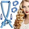 Rizador Sin Calor para Cabello,Rizador Pelo Sin Calor Terciopelo Ondas Pelo Sin Calor Heatless Curlers Con Clip de Pelo Cinta de Pelo para Hacer Ondas Diadema Rizador Sin Calor para Cabello Largo丨Medi