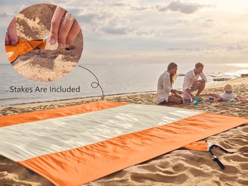 image for WEKAPO Beach Blanket - Sandproof Waterproof Extra Large Beach Mat | Ov