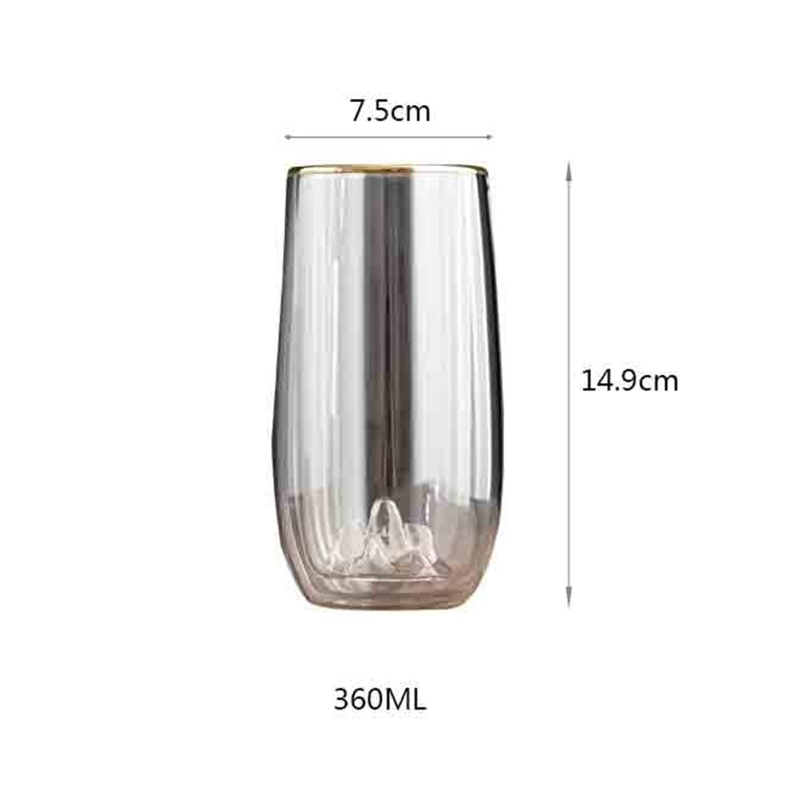 Tazze di vetro Bicchieri a doppia parete, tazza in vetro da 12 Oz