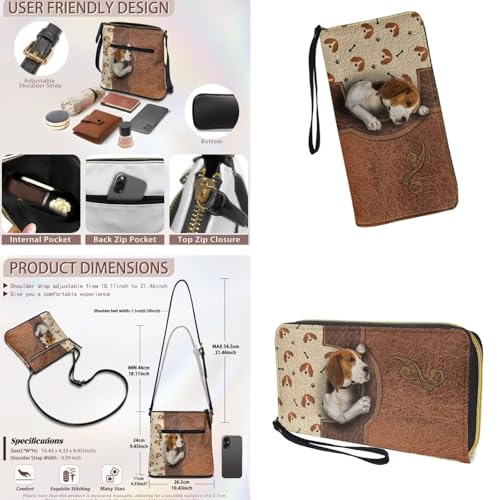 Women's PU Leather Crossbody Bag & Wallet Set - Multifunctional Multi-Pocket Lightweight Hobo Purse for Travel4