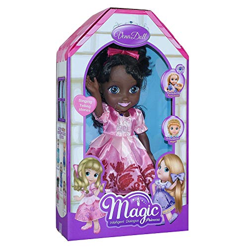 Magic Princess Talking Interactive Play Doll with Carrying Case and Accessories (Black Hair)
