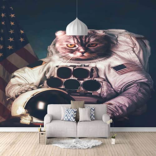Papier Peint Toison 3D Chat Astronaute Revêtement Mural Haute Résolution - 5