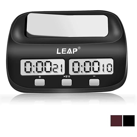 LEAP Chess Clock Digital Chess Timer Professional for Board Games Timer with Alarm Function (Official Store) Black