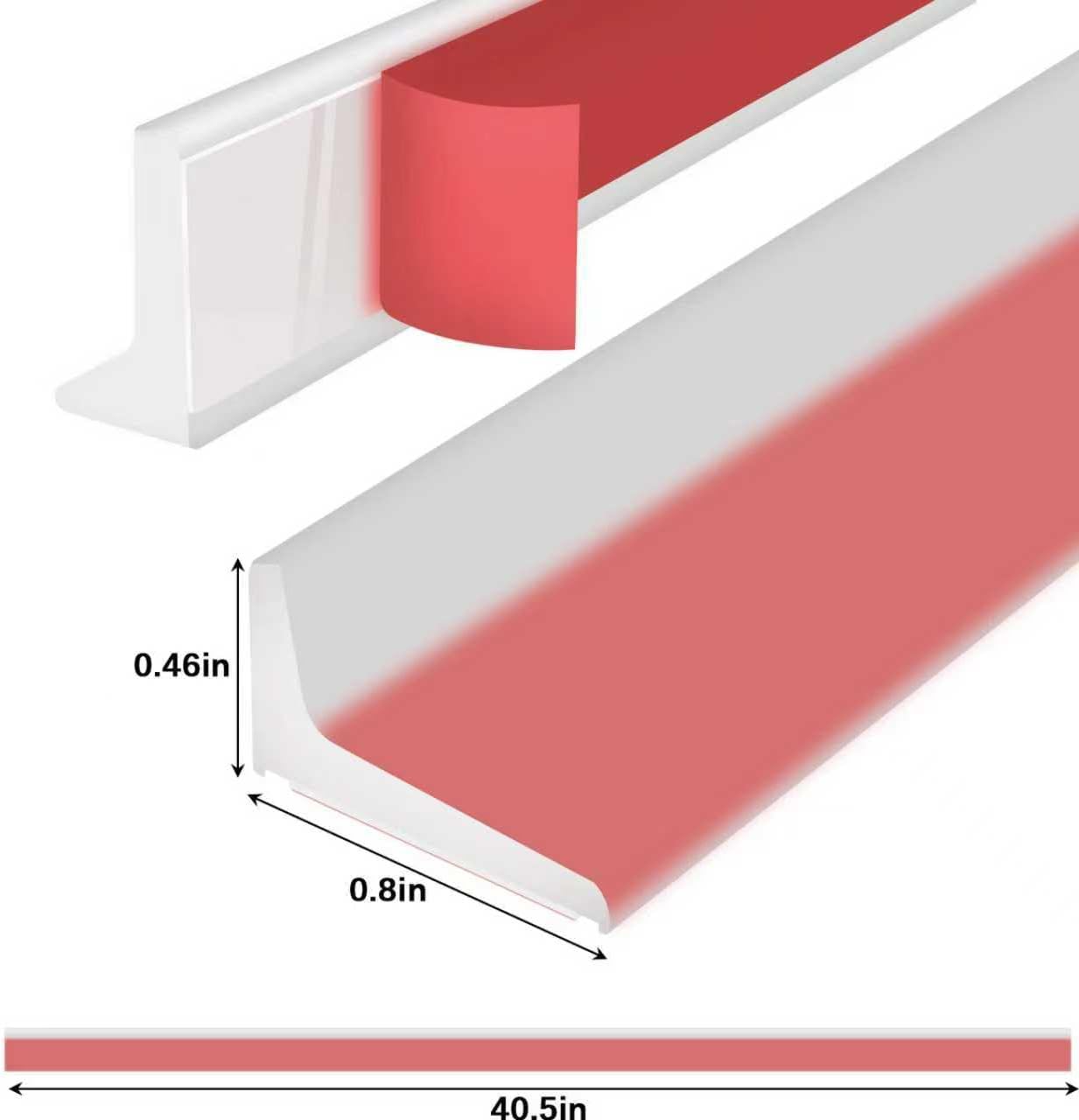 39Inch Shower Door Water Guard, Silicone Shower Threshold Water Dam image 2