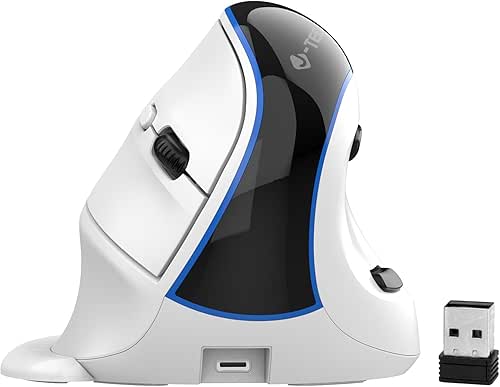 J-Tech Digital Wireless Mouse, Vertical Ergonomic Mouse with Bluetooth Dual