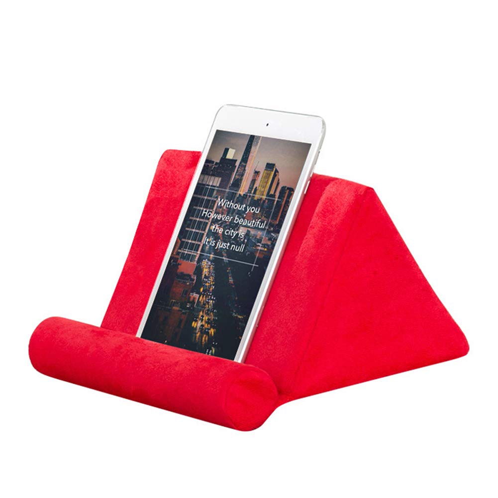 SKAJOWID Tablet Pillow, Mini Tablet Computer Holder Sofa, Reading Stand, Tablet Stand, Book Rest, Tablet Sofa, Laptop Pillow Holder, Desktop Stand Holderfor Ipad Pro, Air Mini, Ereaders, Book (Red)