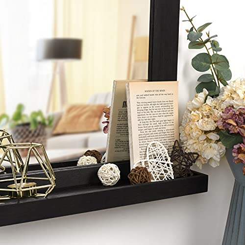 Emfogo Wall Mirror With Shelf, 20 X 16 Inch Farmhouse Decor Wall Mirror Hanging For Bathroom, Vanity, Bedroom, Entryway, Living Room (Weathered Black) #TOP2