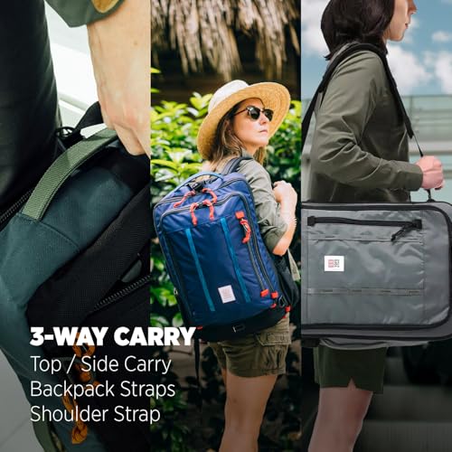 Topo Designs Global Travel Bag 30-40 Liter - Carry-on Compliant Versatile Pack, 3 Carry Options, External Laptop Sleeve (Eco-Friendly, 30L, Olive)3