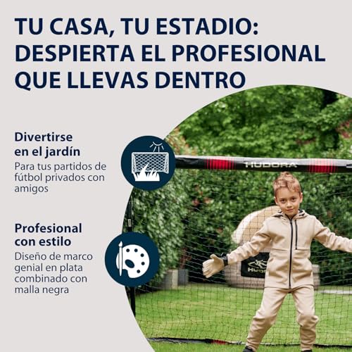 HUDORA Portería de Fútbol Pro Tect - Gran portería de fútbol para niños y adultos - Portería de fútbol acolchada con red - imagen 7