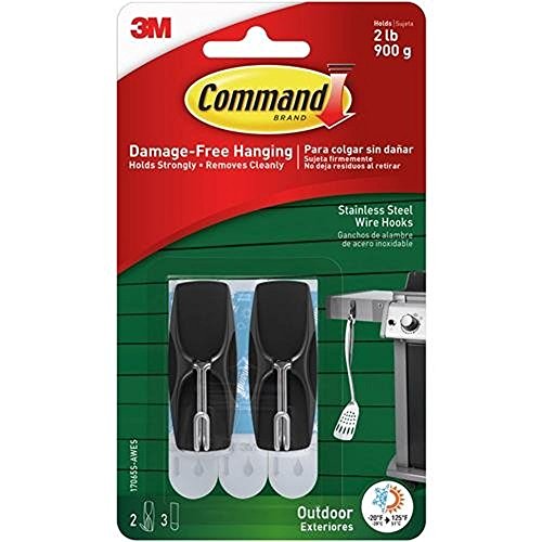 Image of Command Outdoor Medium Black Wire Toggle Hooks, 2 Hooks and 3 Strips, Damage-Free Hanging Wall Hook for Hanging Outdoor Wall Decor with Weather Resistant Strips, Holds up to 2 lb (Pack of 24)