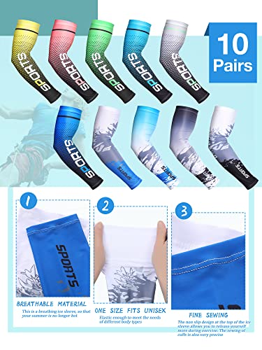 10 Pairs Sun Protection UV Arm Sleeves Cooling Anti Slip Compression Sleeves Sports Polyester Cycling Covers3