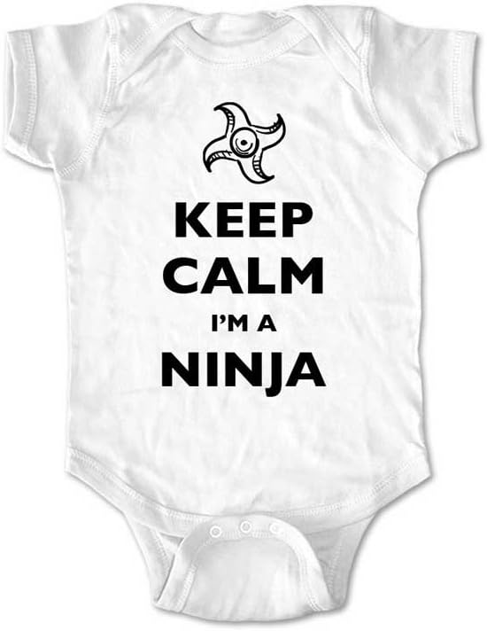 Keep Calm I'm A Ninja funny baby one piece bodysuit