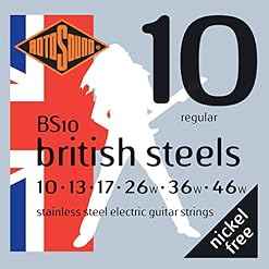 Rotosound British Steels Jeu de cordes pour guitare électrique Acier inoxydable Tirant regular (10 13 17 26 36 46… - Les Beatles, Paul McCartney, John Lennon, RIngo Starr, George Harrison