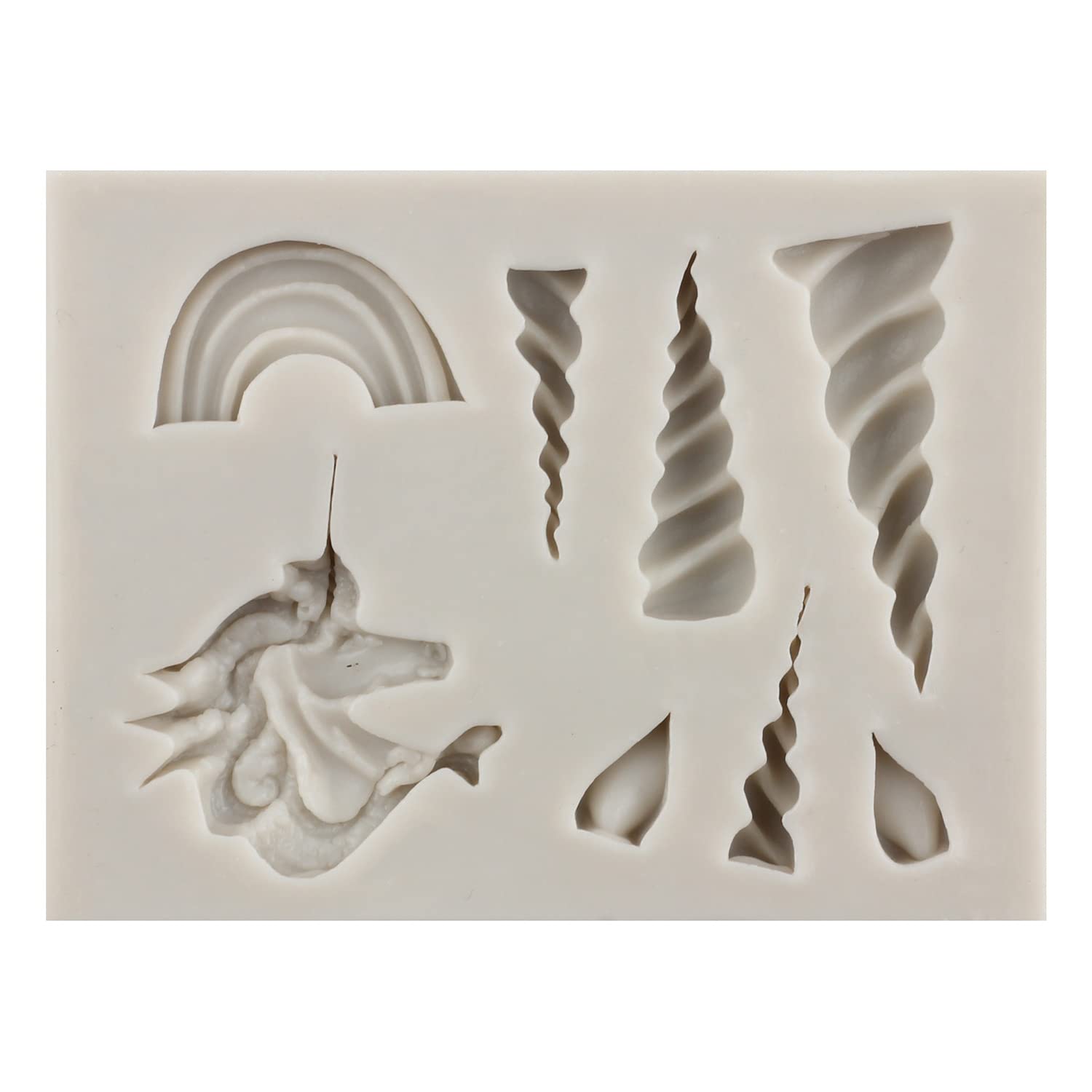 MYPRACS Eenhoorn siliconen mal ballon wolk fondant mallen voor taart decoratie kauwgom pasta cupcake topper snoep chocolade polymeer klei set van 4
