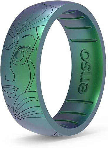 Enso Rings Anillo de silicona de princesas y villanos de Disney, diseño cómodo y flexible, 0.260 pulgadas (6.6 mm) de ancho y 0.069 pulgadas (1.75