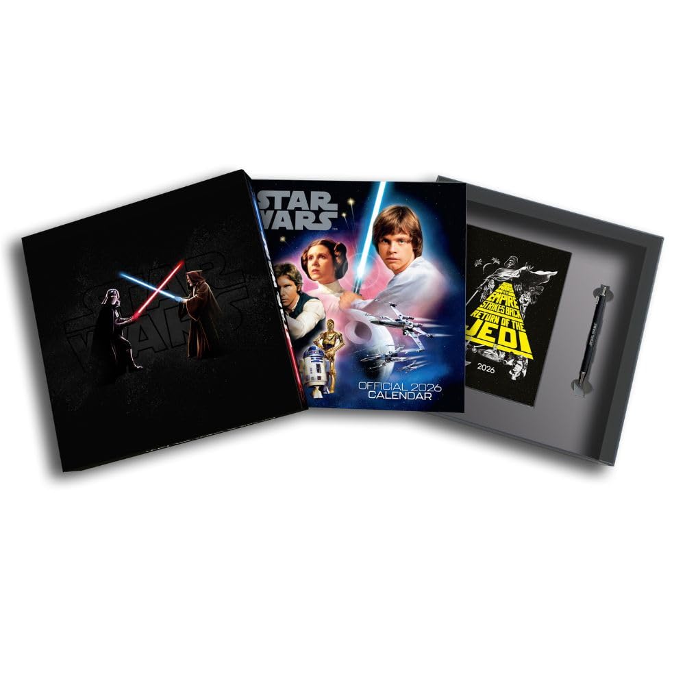 2026 CALENDAR, DIARY & PEN STAR WARS CLASSIC GIFT BOX SET OFFICIAL PRODUCT