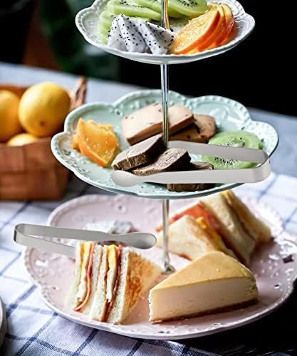 Miniatura 6 de Paquete de 10 pinzas de hielo de acero inoxidable para azúcar, mini pinzas para servir aperitivos, cubitos de hielo, café, bar, té