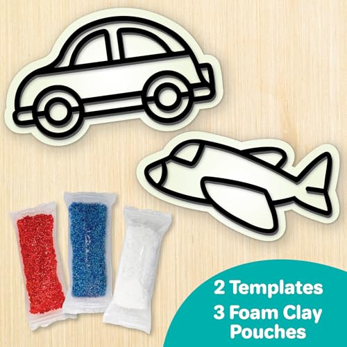 Image of Imagimake DIY Clay Stickers Transport | Create 2 Unique DIY Stickers Using Air Dry Clay | No Mess, Travel-Friendly | Birthday And Return Gifts For Kids Ages 3,4,5,6,Multicolor