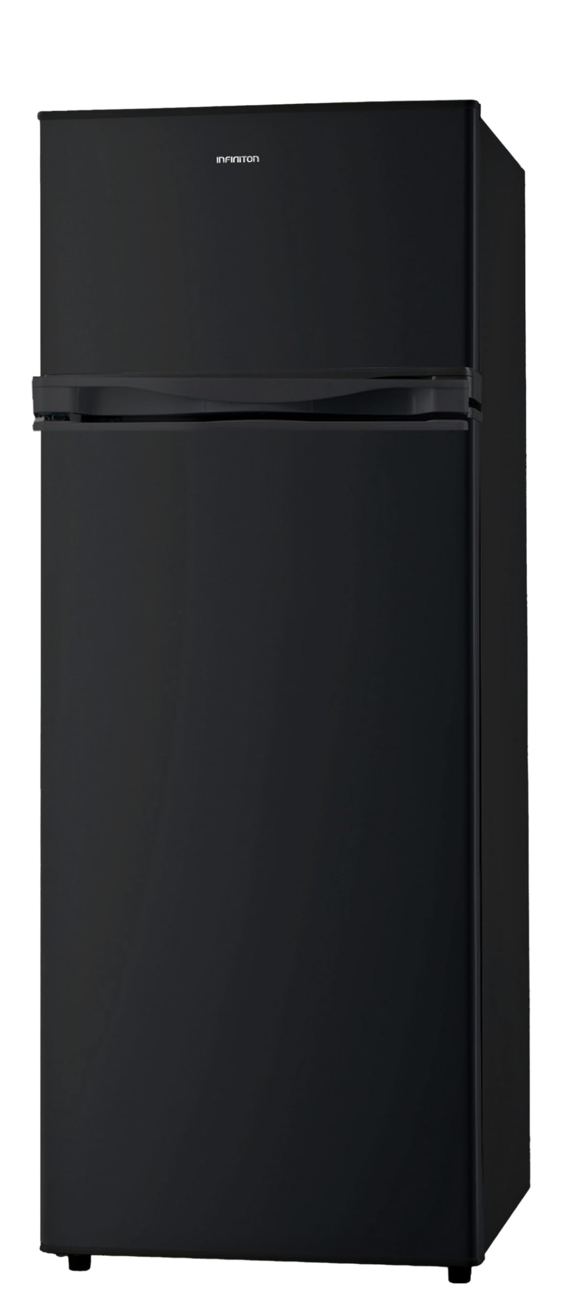 INFINITON Frigorifico Dos Puertas FG-249D14NEA, 204 Litros, 143 cm de Altura, E, Led Interior, Puerta Reversible, Negro