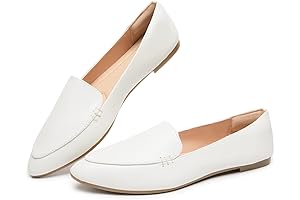 White Loafer: Women's Stylish Flats with Memory Foam