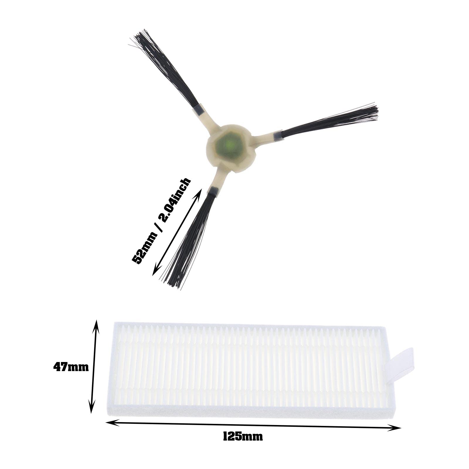4 Spazzole Laterali E 4 Filtri Hepa Di Ricambio Per Robot Aspirapolvere Lefant M210 / M210B / M213 / M213S - 4